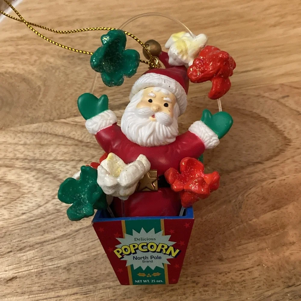 Mistletoe Magic popcorn Santa Christmas tree ornament red green movies